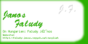 janos faludy business card